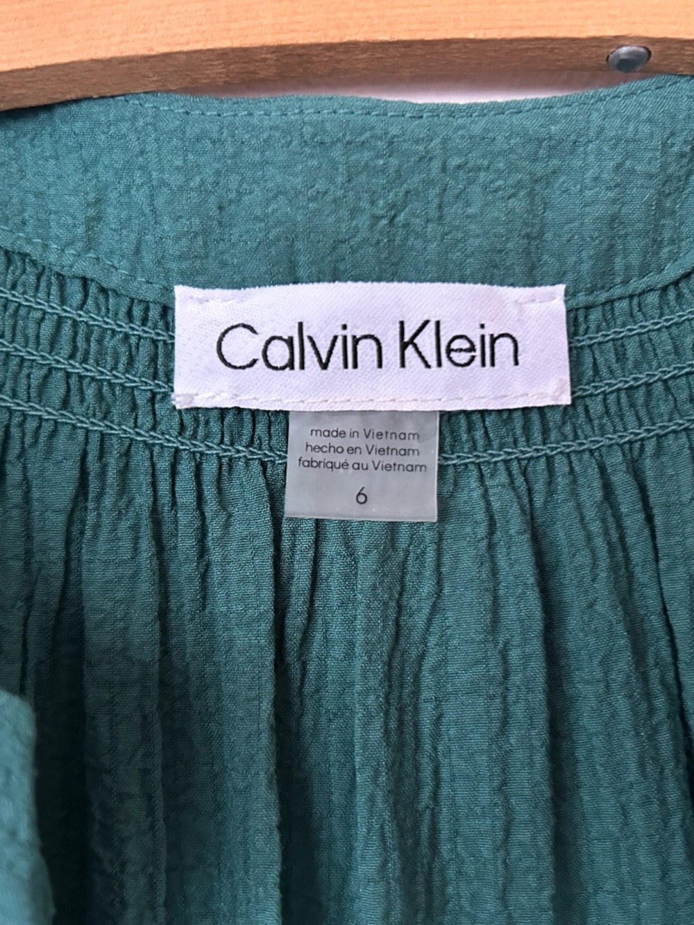 Calvin Klein Teal Flutter Sleeve Dress - Picture 3 of 3